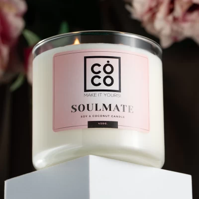 Aρωματικό κερί σόγιας & καρύδας SOULMATE (450g)