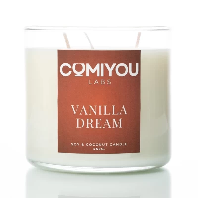 Aρωματικό κερί σόγιας & καρύδας VANILLA DREAM (450g)