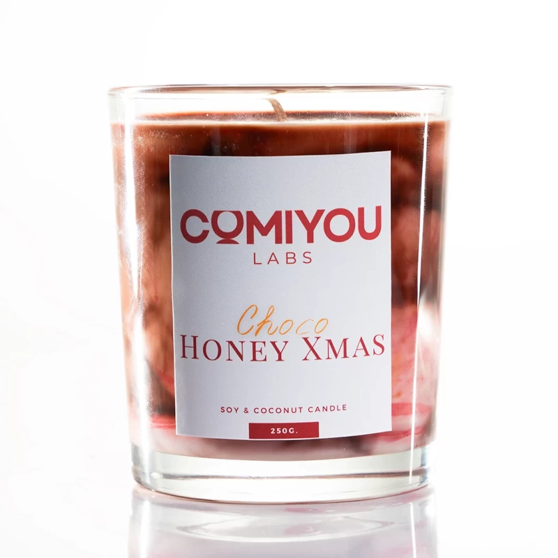 Aρωματικό κερί σόγιας & καρύδας  CHOCO HONEY XMAS (250g)